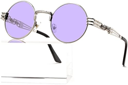 AIEYEZO Round Steampunk Sunglasses for Men Women Retro  display picture 1