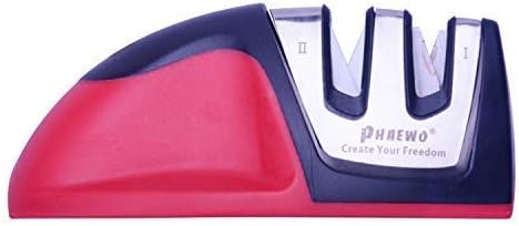 Phaewo Edge Grip Knife Sharpeners Best, 2 Stages Manual Sharpener for Kitchen Knives, Professional Sharpening Steel for Knives, Safe to Use, Made of Tungsten Steel