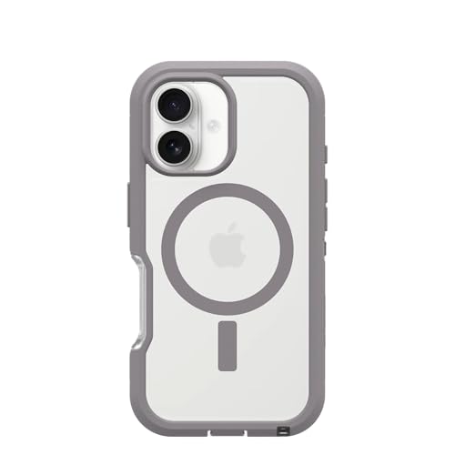 OtterBox Defender XT MagSafe Hülle für iPhone 16, Transparent/Grau