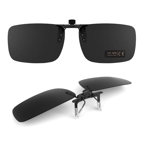 TEMSO Clip On Sunglasses Polarized Flip up Driving Glasses For Men Women,UV400 Protection|HD Vision|Anti Glare|Safe Driving