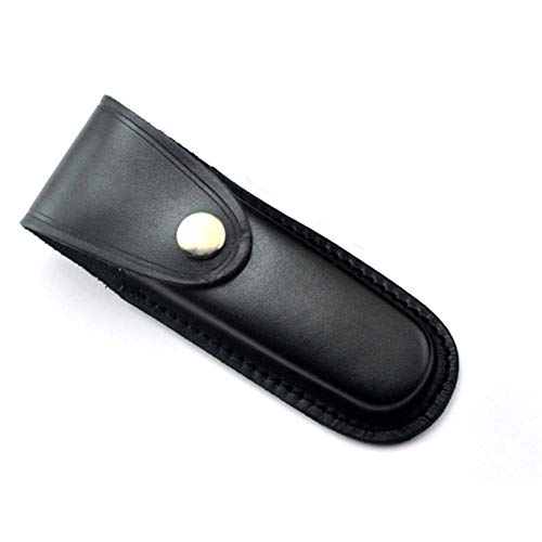 IDEAL GEAR Folding Blade Pocket Knife Sheath 5 Inch Leather Knife Sheath Leather Case with Snap Closure Belt Loop Case Leather Pouch Folding Knife Sheath Holder