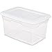 20 Quart Stackable Sterilite Storage Bins, Clear Box with White Lid. Ideal for closets, kids toys, clothing, pet supplies or anything that needs a container, Pack of 6