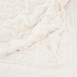 Comfort Spaces Ruched Faux Fur Plush 3 Piece Throw
