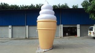 4m Inflatable Lighted Ice Cream Balloon Advertising with Blower 250W, 110v 220v, 7 Light Color can Change