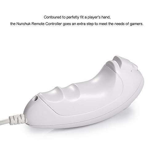 Wii Nunchuck Controller, 2 Pack Nunchuck Joystick Gamepad Controller for Wii,Wii U Console (White)