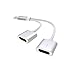 Basevs Double Lightning Adapter& Splitter, Lightning Audio and Charge Adapter for iPhone 7/7plus,Supprot Phone Call,Music Control and Charge