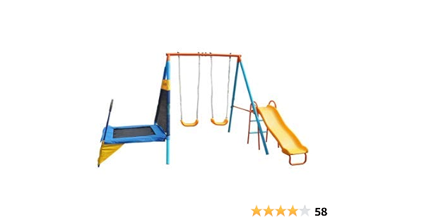 swing set with trampoline and slide
