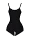Burvogue Women's Clip&Zip Latex Tummy Control Body Shapewear (Small, Black)
