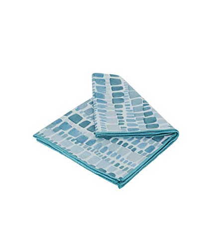 Manduka eQua Hand Towel, Small Travel Size, Soft Microfiber Absorbant, Quick Drying, Non-Slip for Yoga, Gym, Pilates, Outdoor, Fitness and Sports – Patina Squares