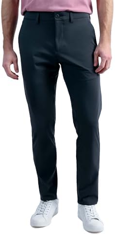 Haggar Mens The Active Series Slim Fit Flat Front Casual Pants