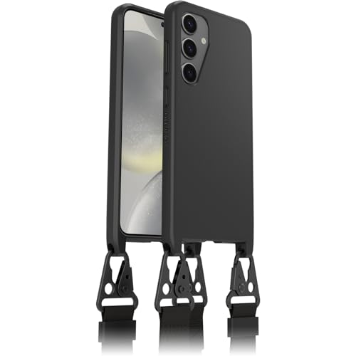 OtterBox React Lanyard Coque pour Samsung Galaxy S24, Coque de Protection Ultra Fine avec Collier réglable et Amovible, Testé Selon Les Normes Militaires, Noir, Livré sans Emballage