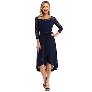 KOJOOIN Dames Jurken Elegante Kanten Jurk Bruidsmeisjesjurken Voor Bruiloft Onregelmatige Cocktailjurk