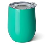 SWiG Double-Walled Vacuum Insulated Wine Tumbler, 12 Ounce, Turquoise