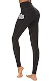 TUNGLUNG High Waist Yoga Pants, Yoga Pants with Pockets Tummy Control Workout Pants 4 Way Stretch Pocket Leggings