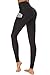TUNGLUNG High Waist Yoga Pants, Yoga Pants with Pockets Tummy Control Workout Pants 4 Way Stretch Pocket Leggings
