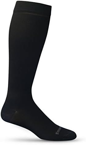 Graduated Compression Socks 20-30 mmHg Non-Padded Sole (US W 13+/M 12-15 (XL), Black)