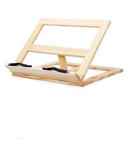 Pullic Wooden Adjustable Book Laptop Stand Tablet Reading Rest Holder (Beige)
