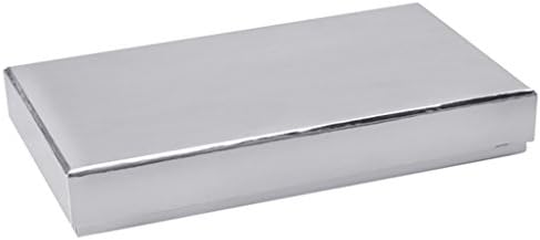 Caja de cartón con tapa, Plata, 14 x 11 x 3 cm: Amazon.es: Hogar