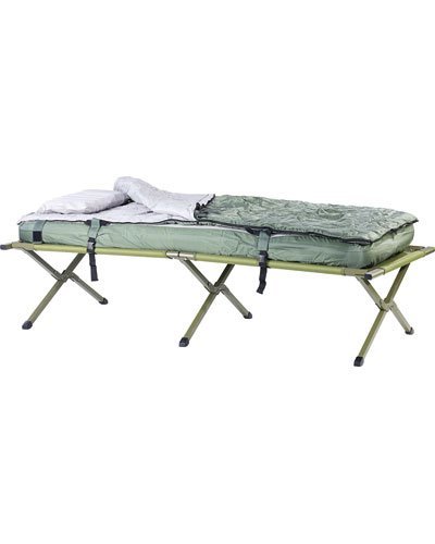 Semptec Urban Survival Technology Campingliege: 4in1-Zelt mit Feldbett, Sommer-Schlafsack und Matratze (Zeltliege, Liege mit Zelt, Stelzen 4 Personen) – Bild 3