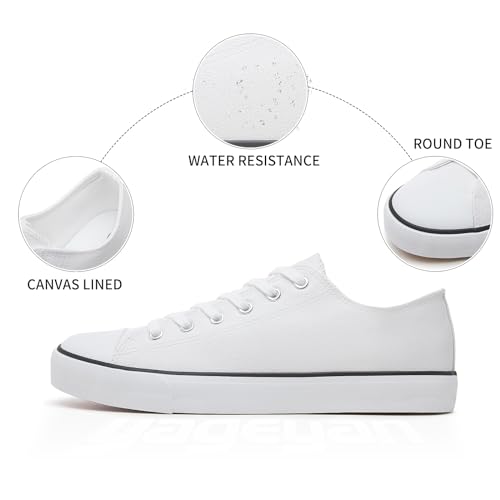 YAGEYAN MENS LOW TOP SHOES FASHION CLASSIC SNEAKERS WITH LEATHER FOR MENS BLACK WALKING SHOES(WHITE11)