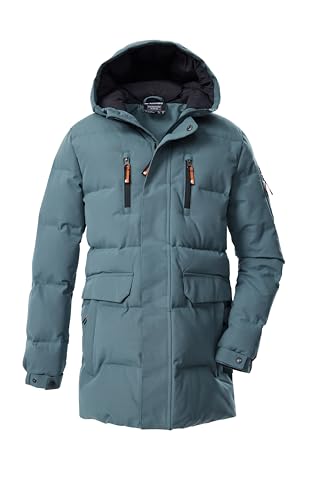 Killtec Bambini e ragazzi Parka outdoor/parka trapuntato/parka funzionale in piuma d'oca con cappuccio KOW 238 BYS QLTD PRK, rauchblau, 128, 43596-000