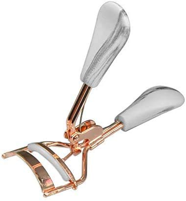 Eyelash Curler Applicators, Silicone Handle, Professional Beauty Tools (Marble-Rose Gold)