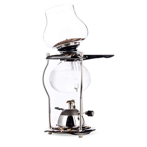 Yama Glass YAMCNT5 Tabletop w/Ceramic Base (20oz) 5-Cup Coffee Siphon with Butane Burner