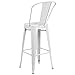 Flash Furniture 30'' High White Metal Indoor-Outdoor Barstool with Back