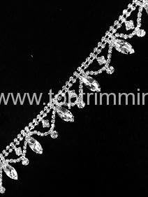 Authentic Crystal Rhinestone Trim, Rhinestone Applique, Rhinestone Headband, Rhinestone Belt, Bridal Sash, Wedding Garter Rhinestone Crystal Fringe, Bridal Accessories