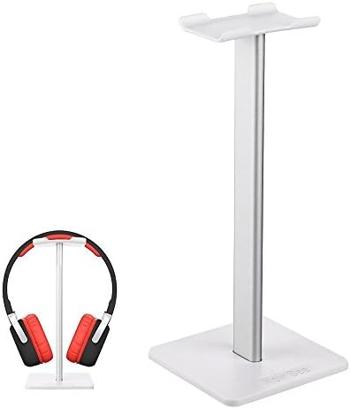 Auledio Headphone Stand, Universal Aluminum Headphone Holder Gaming Headset Display Hanger for Desk Organizer - White