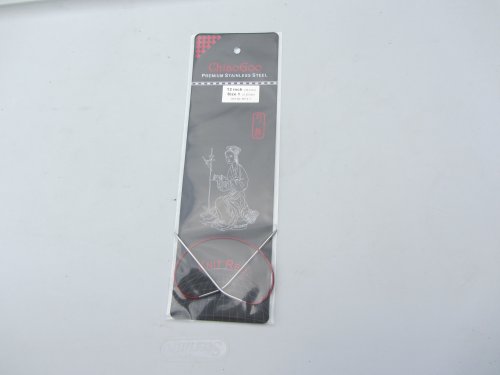 Chiaogoo Stainless Steel Regular Red Circular Knitting Needles: US Size 1, 12-Inch Cable (Metric Size 2.25, 30.5cm Cable)
