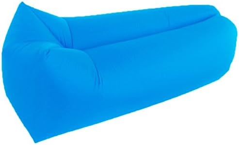 Inflatable Square Shape Lounger Wind Breezy Couch Windbed Cloud Air Chair Sofa Bed Lazy Bag Been Sleeping Sand Beach Laybag Blow Up Original Lamzac Fast Hangout Outdoor Lounge Adults Kids (Sky Blue)