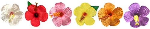 Foam Hair Clip, Hibiscus with Maile, Asst. (Pack of 6)
