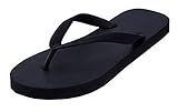 Feisco Top Quality Men Rubber Flip Flops Thong Sandal Beach Slipper (11 D(M) US, Black)