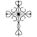 Aunt Chris' Products - Sleek Iron Cross - Wall Mounted Decor - Small Flower In The Middle - Use Indoor Or Outdoor