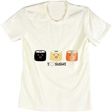 Emeri Unisex Adult's I Love Sushi Quotes Cotton Tshirt