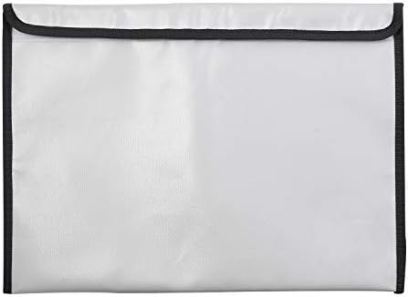 Fireproof Document Bags, Fire Water Resistant Money Bag Non-Itchy Silicone Coated Document Bag with Zipper Closure for Maximum Protection, Fireproof Safe Storage for Document, Cash, Passport (B)