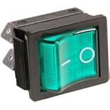 ARCOLECTRIC SWITCHES C1353VQ0/1GRN ROCKER SWITCH, DPST, 16A, 250VAC, GREEN