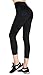 Aenlley Women's Activewear Yoga Pants High Rise Slim Fit Tights Cropped Capris Color Black of 2 Size M