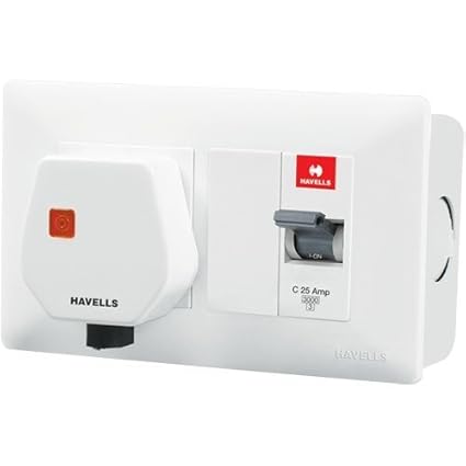 Havells DBOXx MCB Protected Socket PVC Plastic Base Model (White)