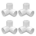 letsFix 3-Way 1 inch PVC Fitting, PVC Elbow Fittings PVC Pipe Connectors - Build Heavy Duty Furniture Grade for 1 inch PVC Pipe, White [Pack of 4]