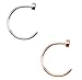 Forbidden Body Jewelry Nose Rings Hoop, Hoop Nose Ring, Nose Ring Hoop, Surgical Steel Comfort Fit Nose Ring Hoop/Silver Tone and Rose Gold Tone 22G (8mm) 2 Pcs