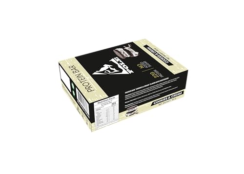 Pole Nutrition Chocolate Protein Bar, 22g Protein, No Added Sugar, 12 x 60g (COOKIE & CREAM)