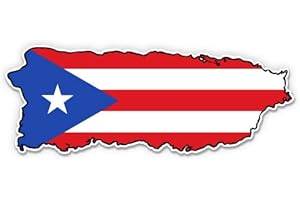 GT GRAPHICS EXPRESS GT Graphics Puerto Rico Flag Map - 3" Vinyl Sticker - for Car Laptop I-Pad Phone Helmet Hard Hat - Waterproof Decal