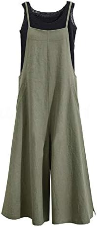 Hulaha Womens Cotton Plus Size Overalls Baggy Bibs Jumpsuits 2XL