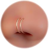 LAOPAZ 14K Gold Filled Spiral Nose Ring – Tiny 20G Double Hoop Illusion Nose Piercing for Women – Thin Handmade Gold Filled Nose Hoop for a Snug Comfortable Fit – Elegant Minimalist Gold Nose Jewelry