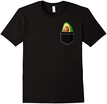 Men's Pocket Avocado T-Shirt - Funny Avocado Shirt Medium Black