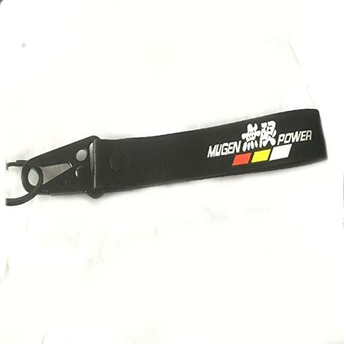 Key Rings JDM Style TRD for Honda Car Mugen Power Painting Cellphone Lanyard JDM Racing Car Keychain ID Holder Mobile Strap Key Ring - (Color Name: Black)