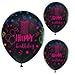 14 pieces latex balloons Happy Birthday NEON Assortment, 12