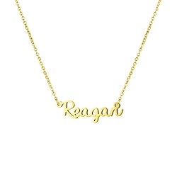Awegift Name Necklace Big Initial Gold Plated Best